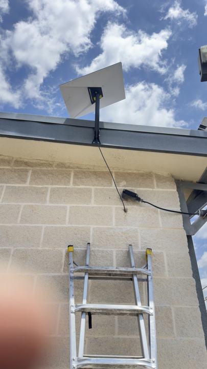 Starlink satellite internet install, wall mount