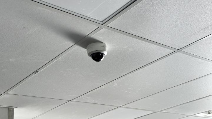 Dome camera in drop ceiling